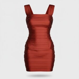 H&M Red Sleek Mini Dress - Size 2